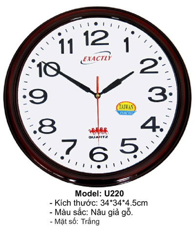 Đồng hồ treo tường. Model: U220
